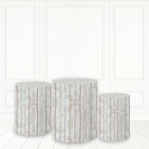 Lofaris White Grey Old Retro Style Cake Table Cover Party Pillar